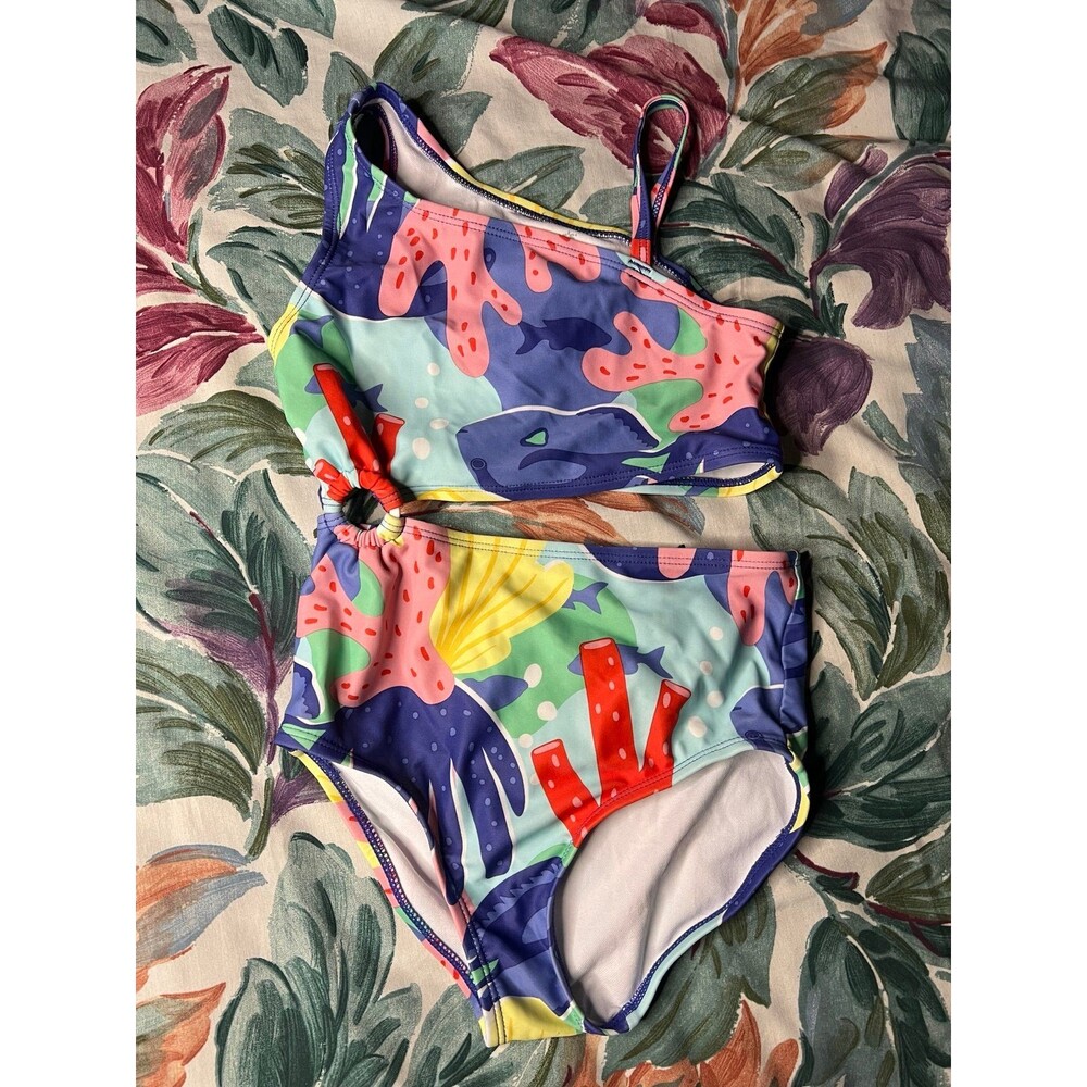 Carter's Little Girl's Colorful Absract One Sholder One Piece Swimsuit